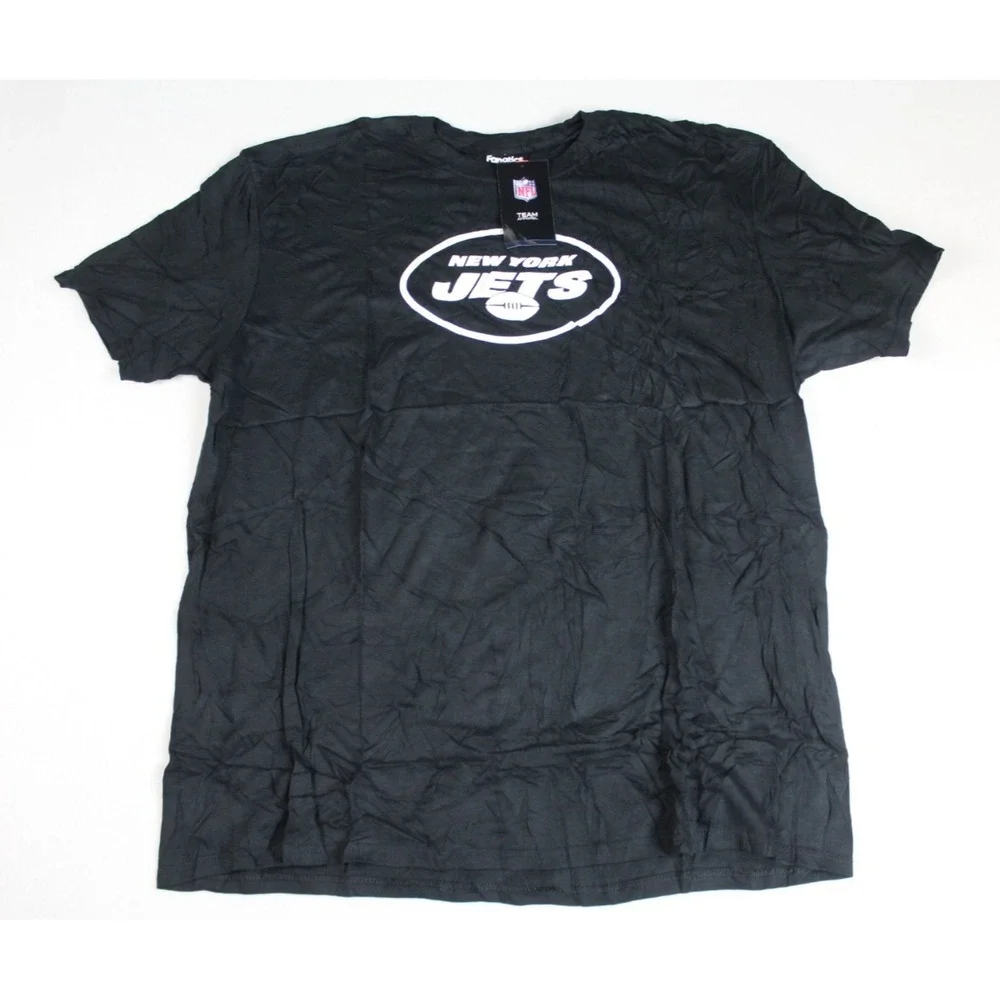 New York Jets Men Black Shirt Short Sleeve Crew Neck Size XXL